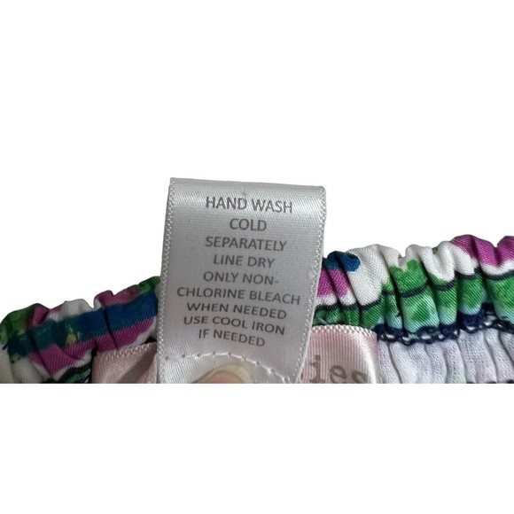 Band Of Gypsies Smocked Cutout Sun Dress Sz MED Blue Green Purple Abstract Print - Picture 7 of 8